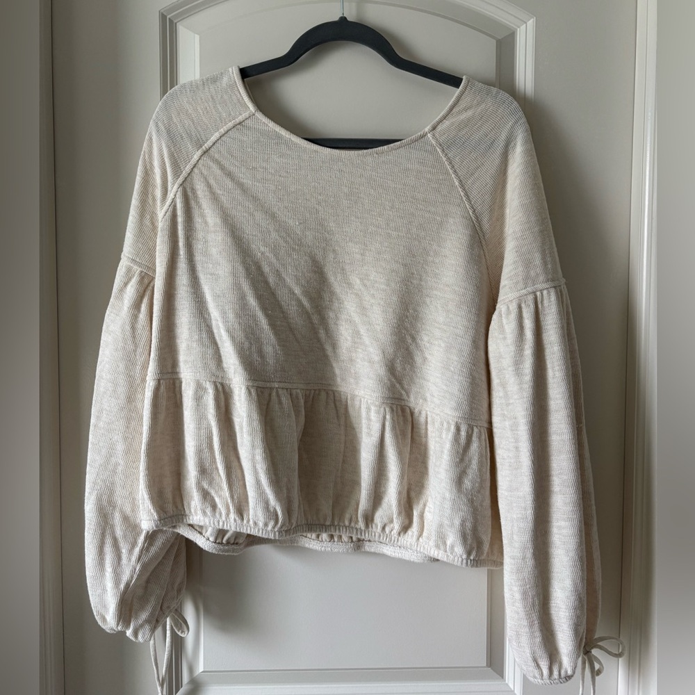 NWT Aerie Cream long sleeve shirt